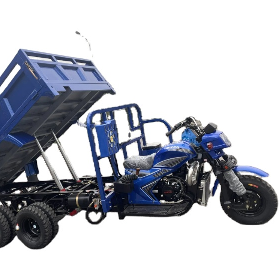 Well Sell Truck Cargo Tricycle Nine Wheel Longer Motorcycle Double Axle Tricycle Red Blue Body Box Frame